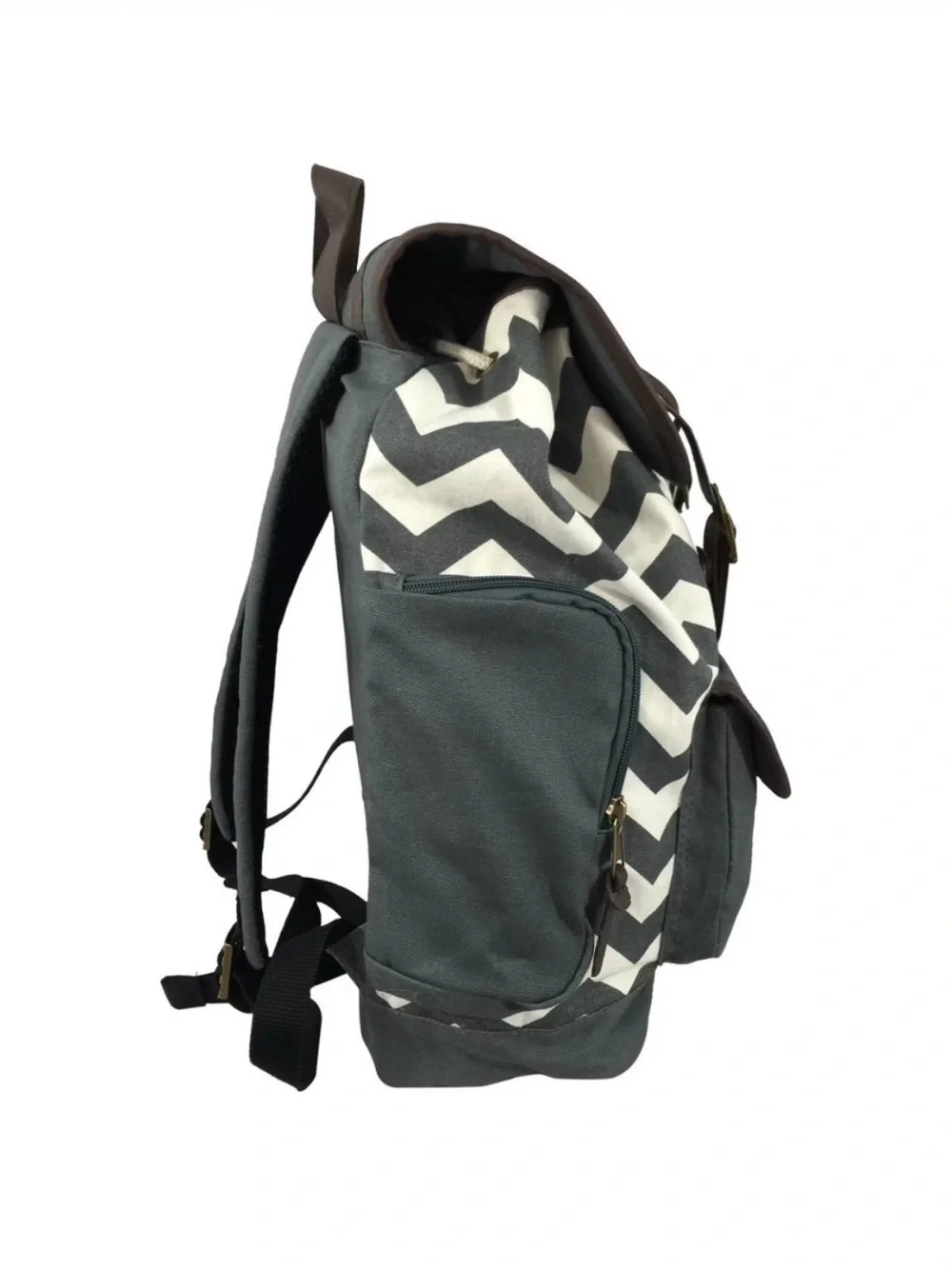 K-cliffs Unisex Canvas Laptop/Bookbag Canvas Backpack in Dark Gray and White NWT